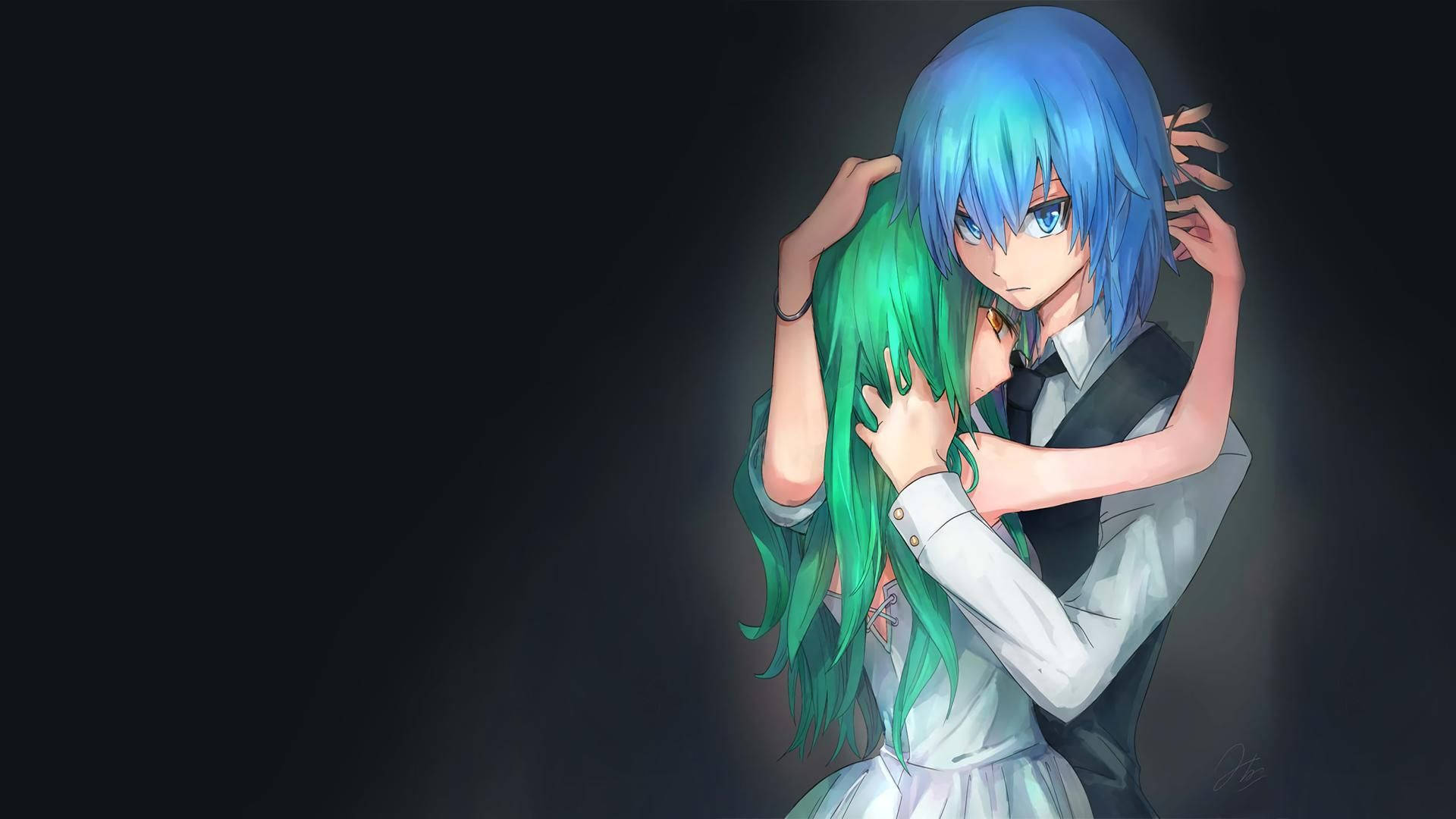 Assassination Classroom, blue-haired anime girl, green-haired girl, Full HD Desktop Wallpaper