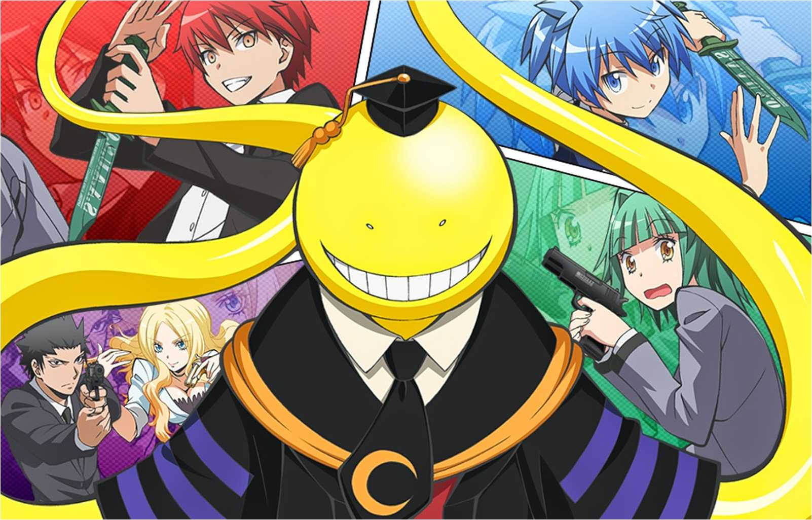 Assassination Classroom, yellow smiley-faced character, graduation gown, HD Desktop Wallpaper