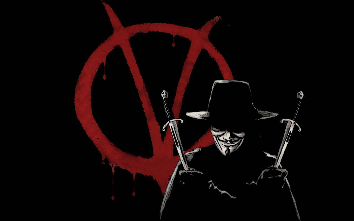 Letter V, assassin, masked figure, HD Desktop Wallpaper