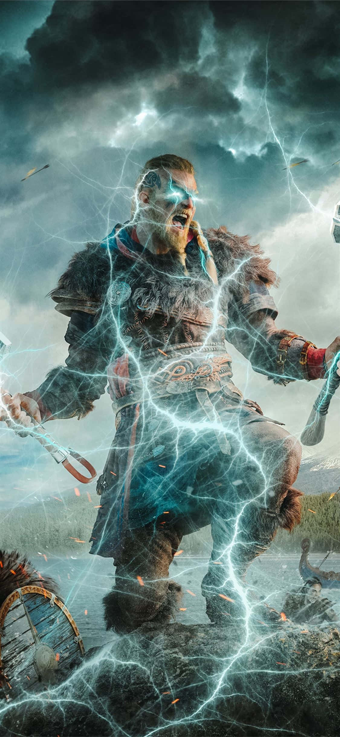 Assassins Creed, iPhone, bearded warrior, Full HD Phone Wallpaper