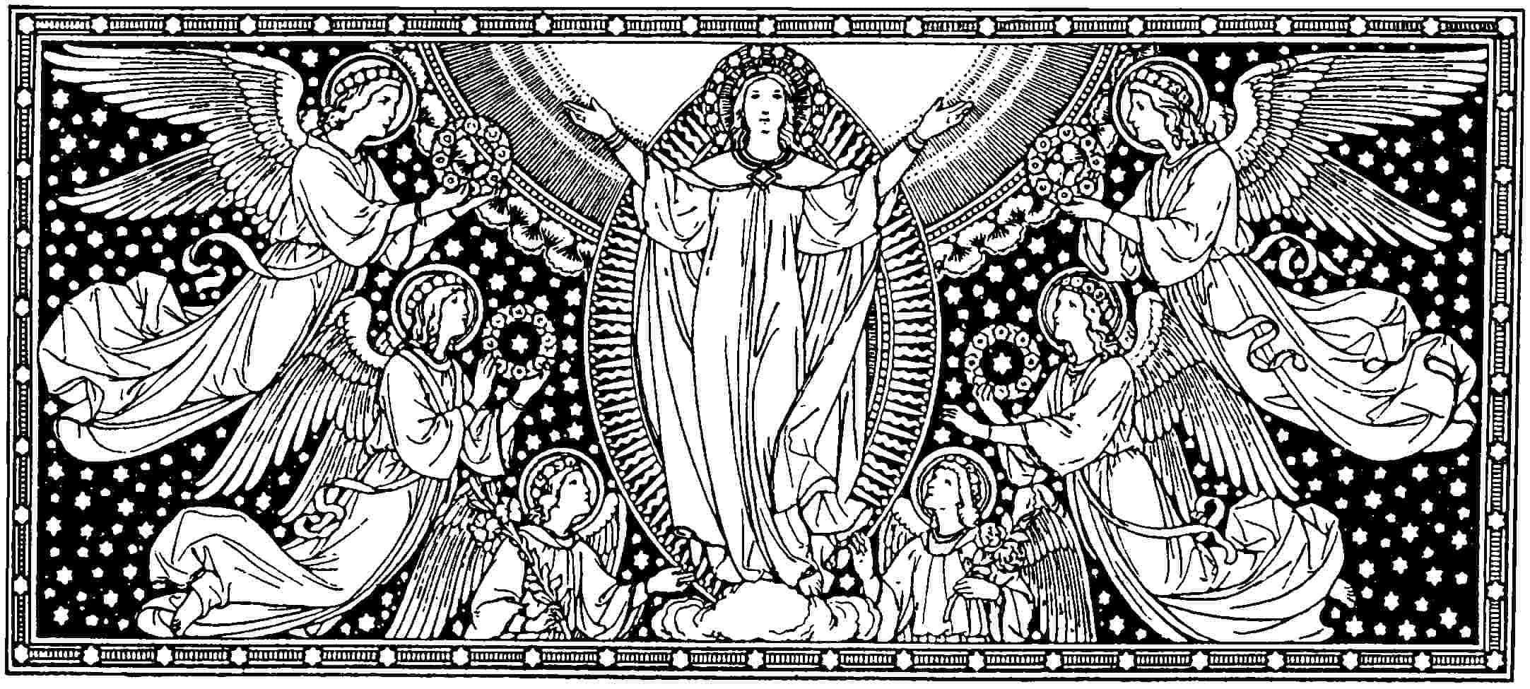 Mother Mary, Assumption, divine figure, Full HD Desktop Wallpaper