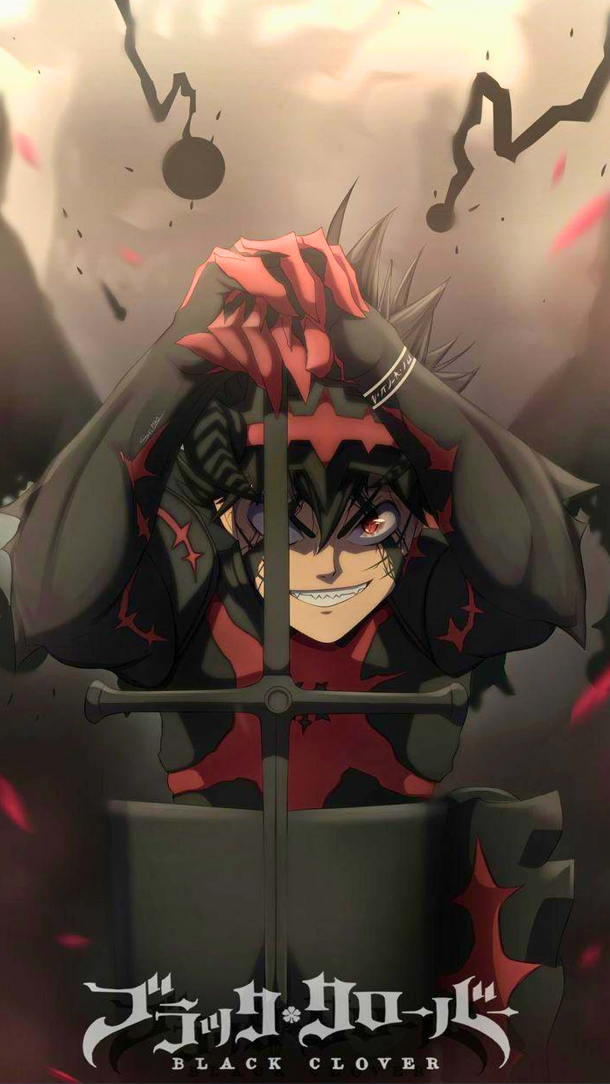 Asta, black and red armor, sword hilt, 2K Phone Wallpaper