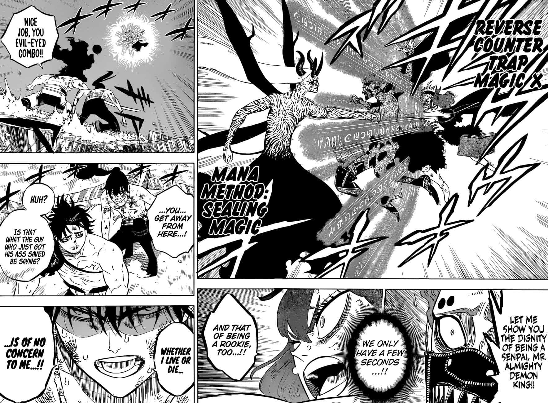 Asta Manga, black and white manga panel, chaotic battle, HD Desktop Wallpaper