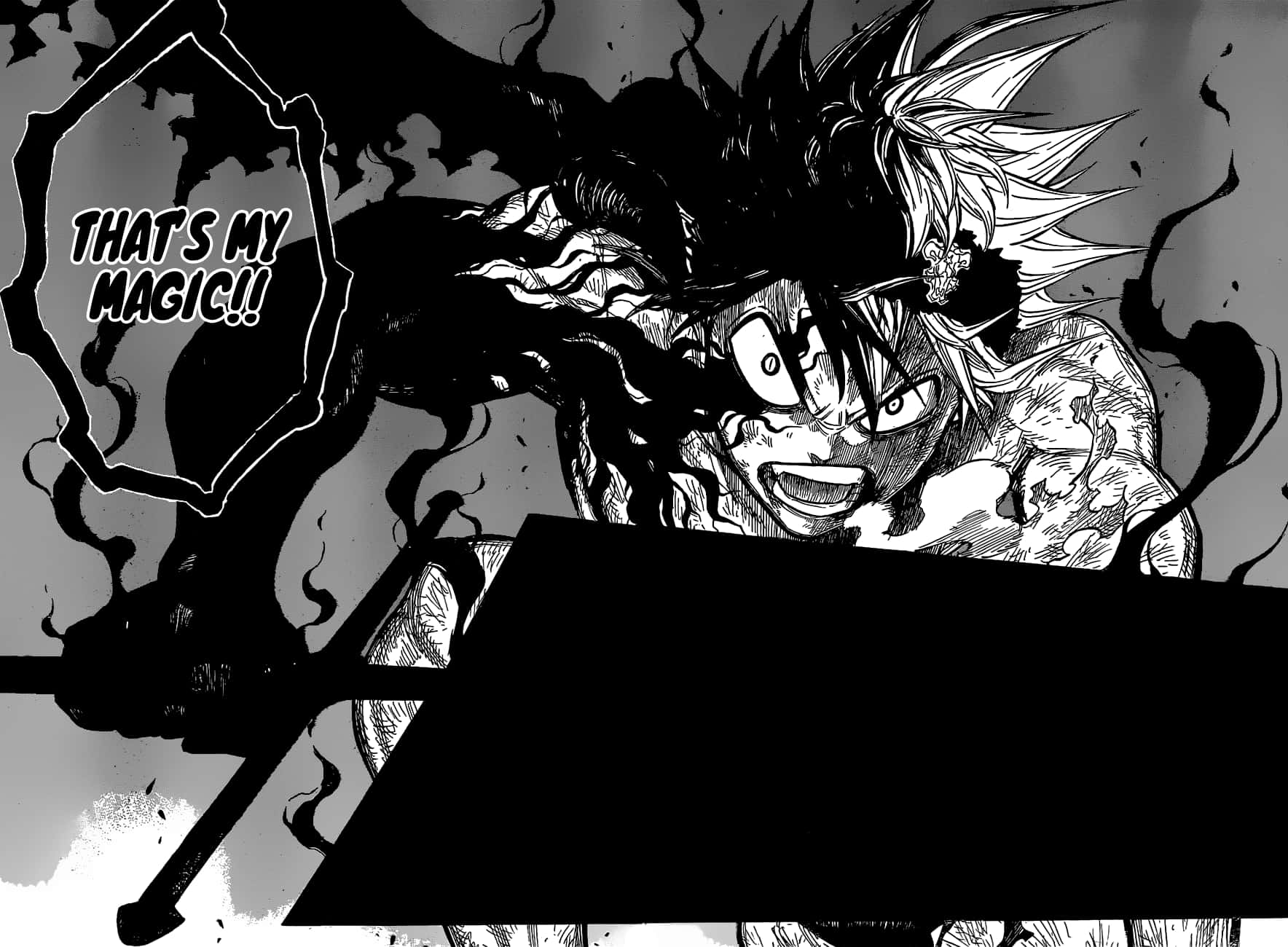 Asta, manga panel, spiky-haired character, HD Desktop Wallpaper