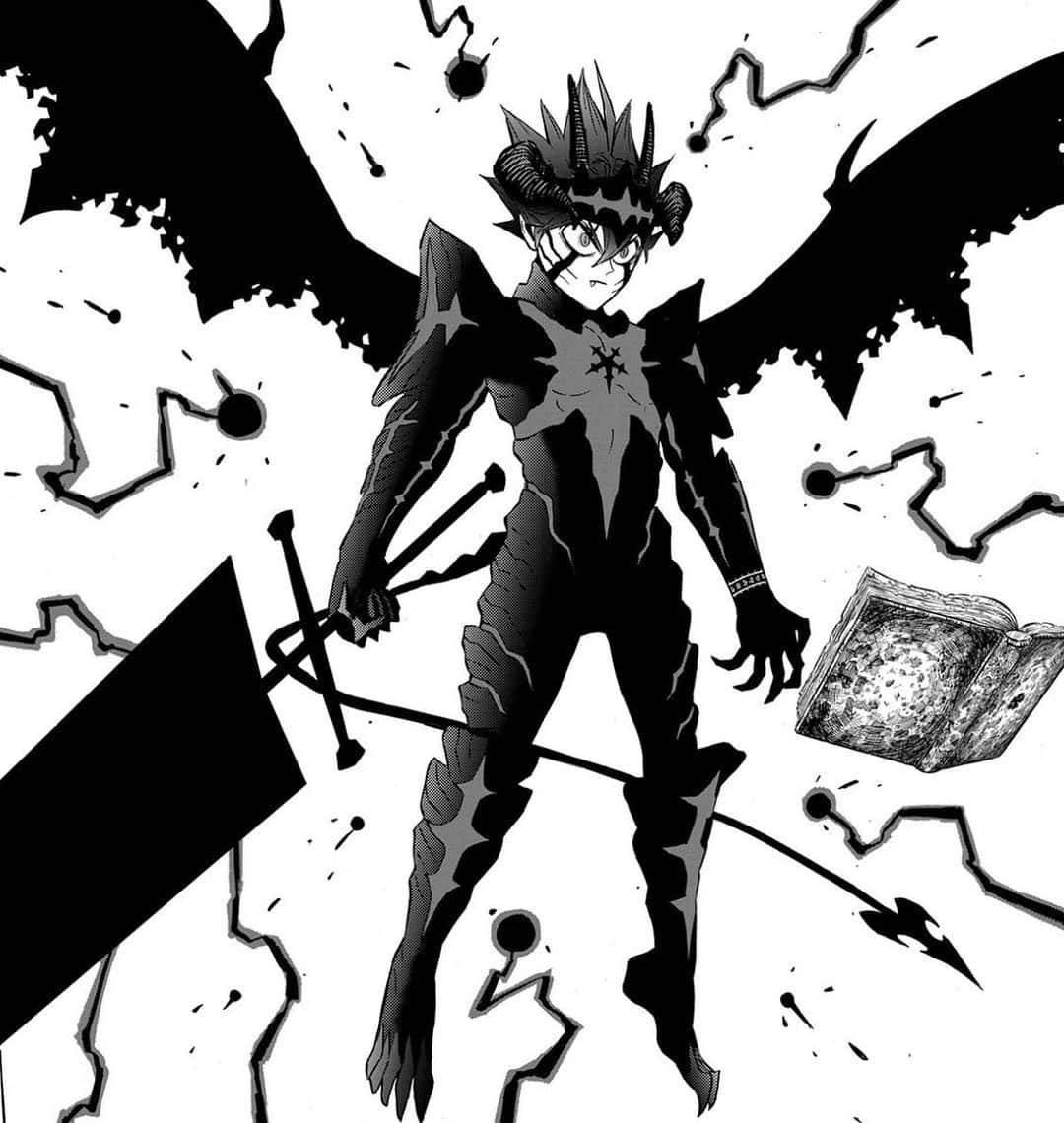 Asta, demon form, manga panel, SD Phone Wallpaper