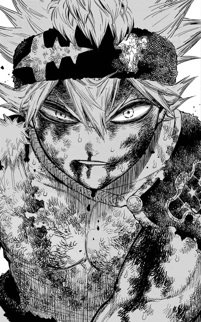 Asta, manga panel, black and white, SD Phone Wallpaper