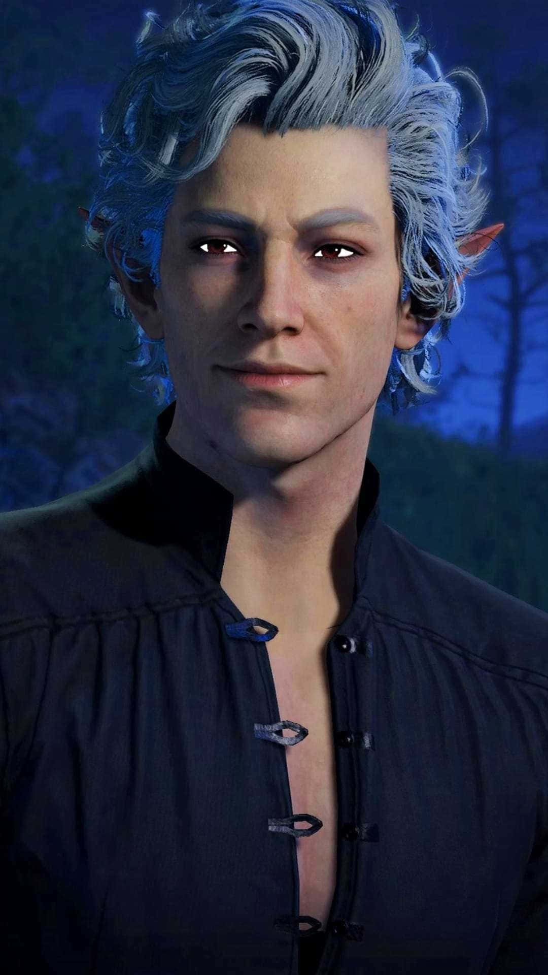 Astarion, vampire spawn, silver-blue hair, Full HD Phone Wallpaper