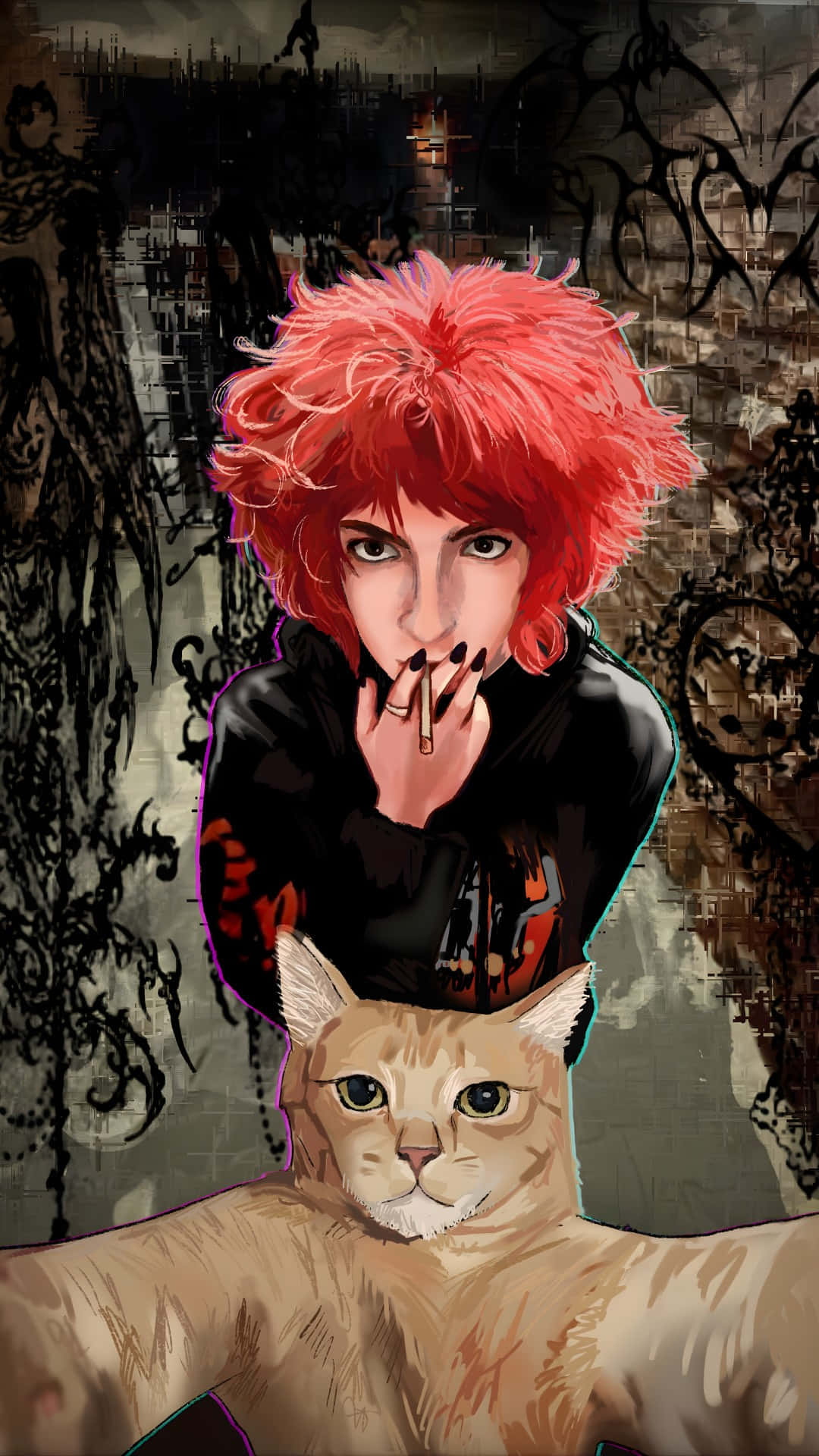 Asteria, ginger cat, vibrant red hair, Full HD Phone Wallpaper