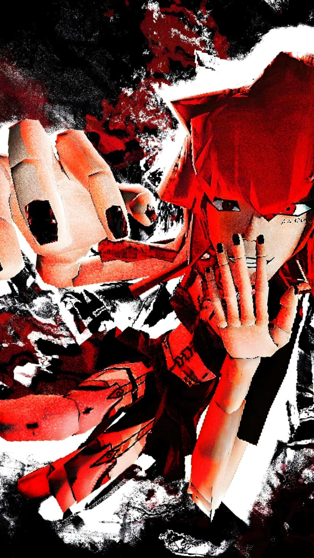 Asteria Red, red hair, black nail polish, Full HD Phone Wallpaper