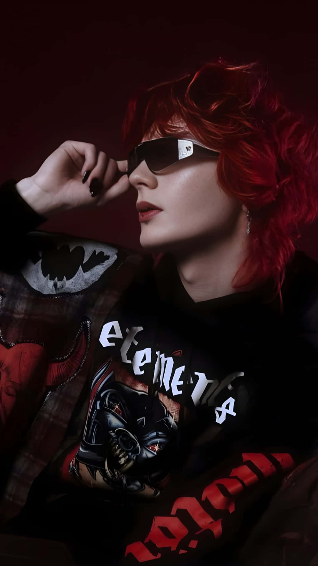 Asteria, red hair, dark sunglasses, Full HD Phone Wallpaper