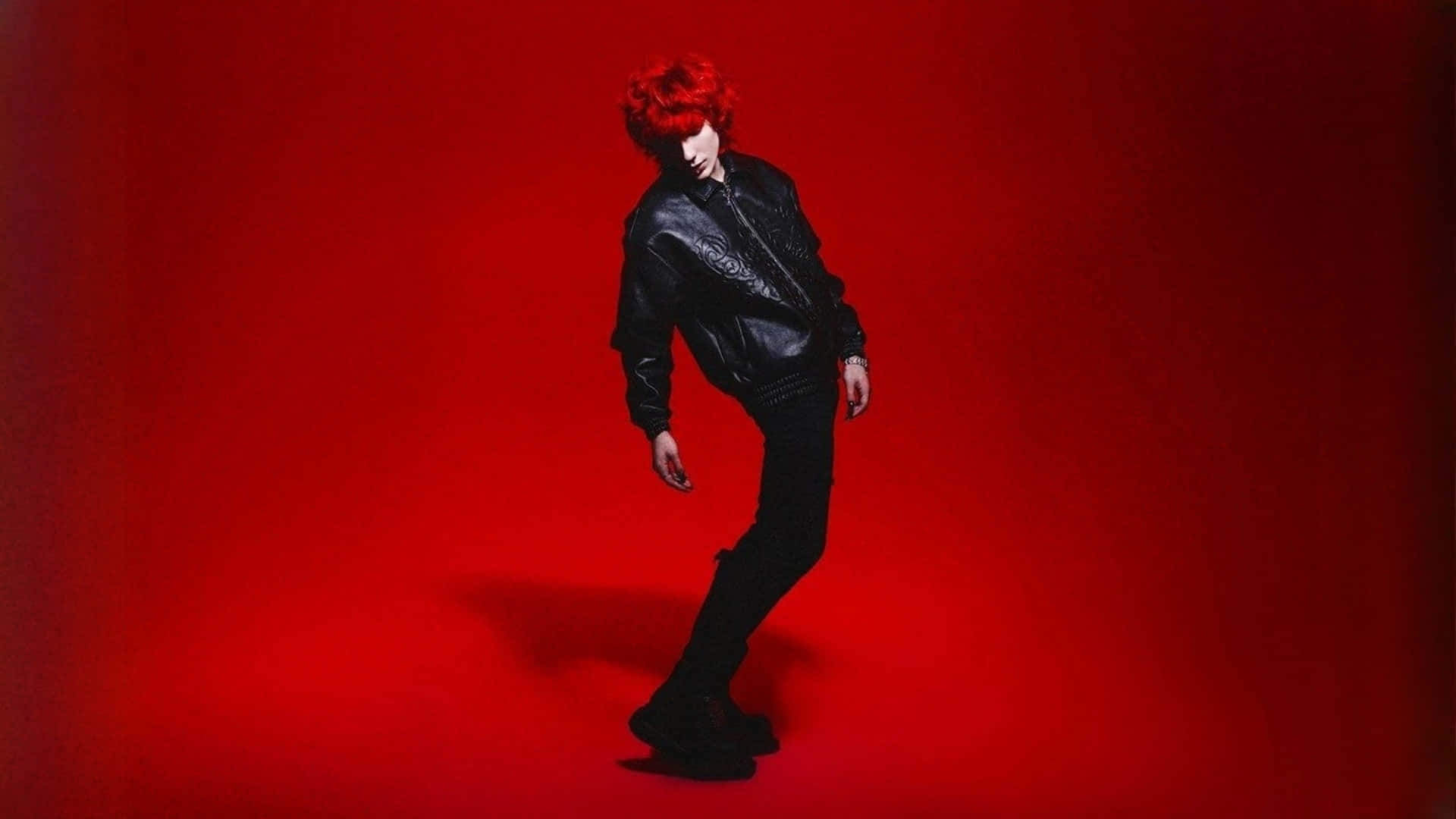 Asteria, vibrant red hair, black leather jacket, Full HD Desktop Wallpaper