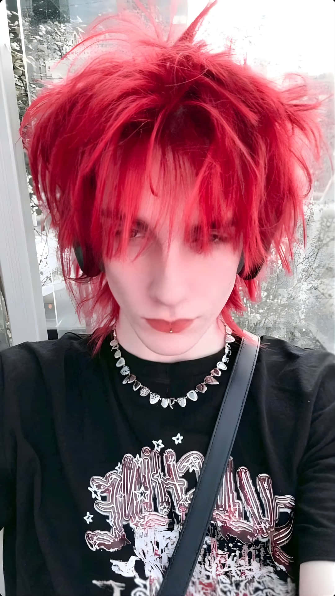 Asteria, red spiky hair, dark makeup, Full HD Phone Wallpaper