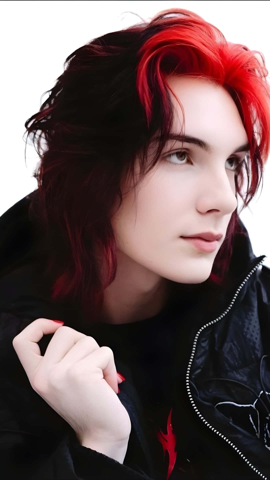 Asteria, red hair, black jacket, Full HD Phone Wallpaper