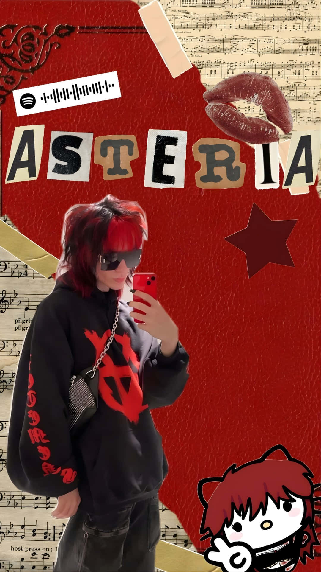 Asteria, red hair, sunglasses, Full HD Phone Wallpaper