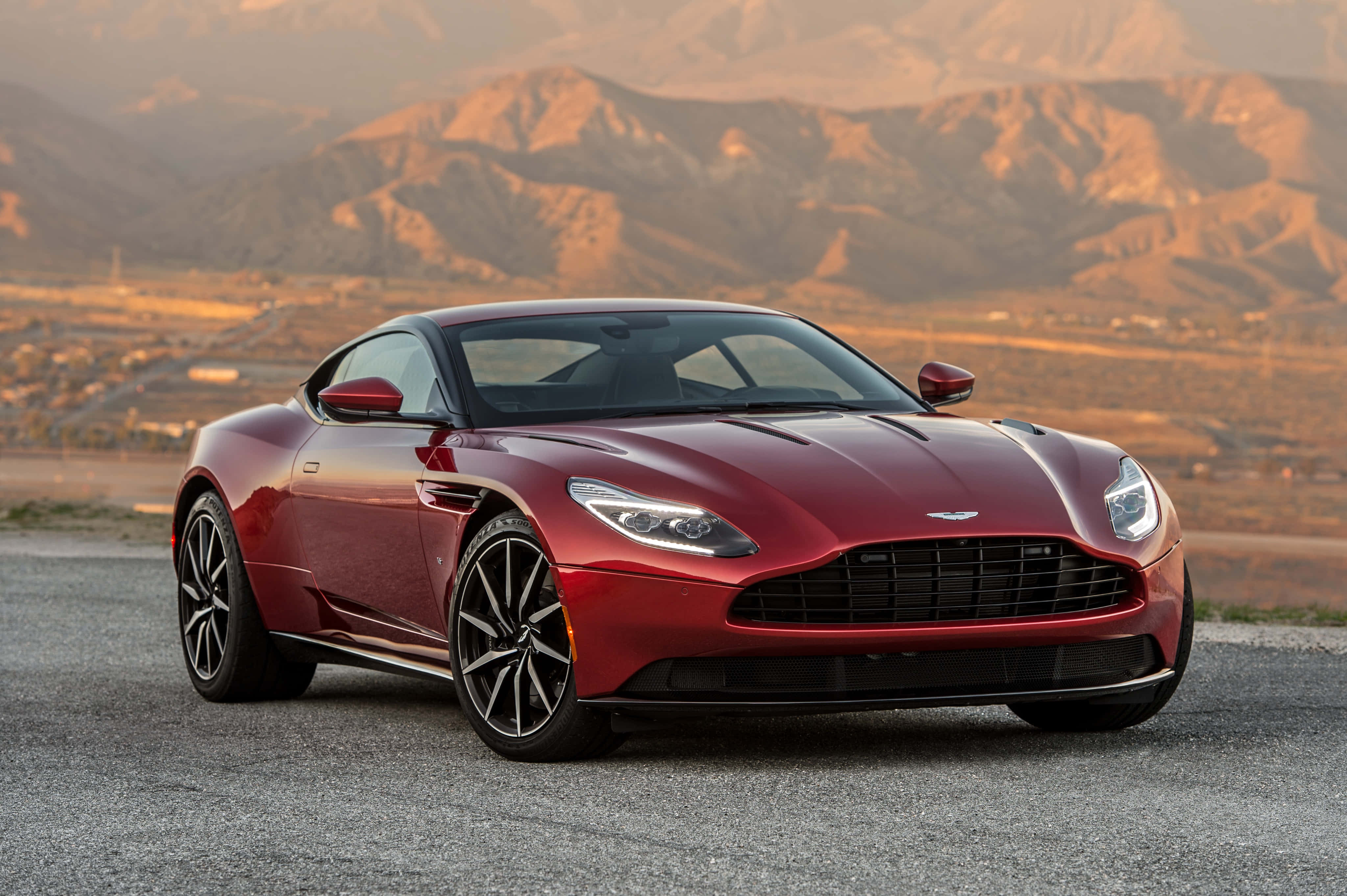 Aston Martin DB11, red, gravel road, 4K Desktop Wallpaper