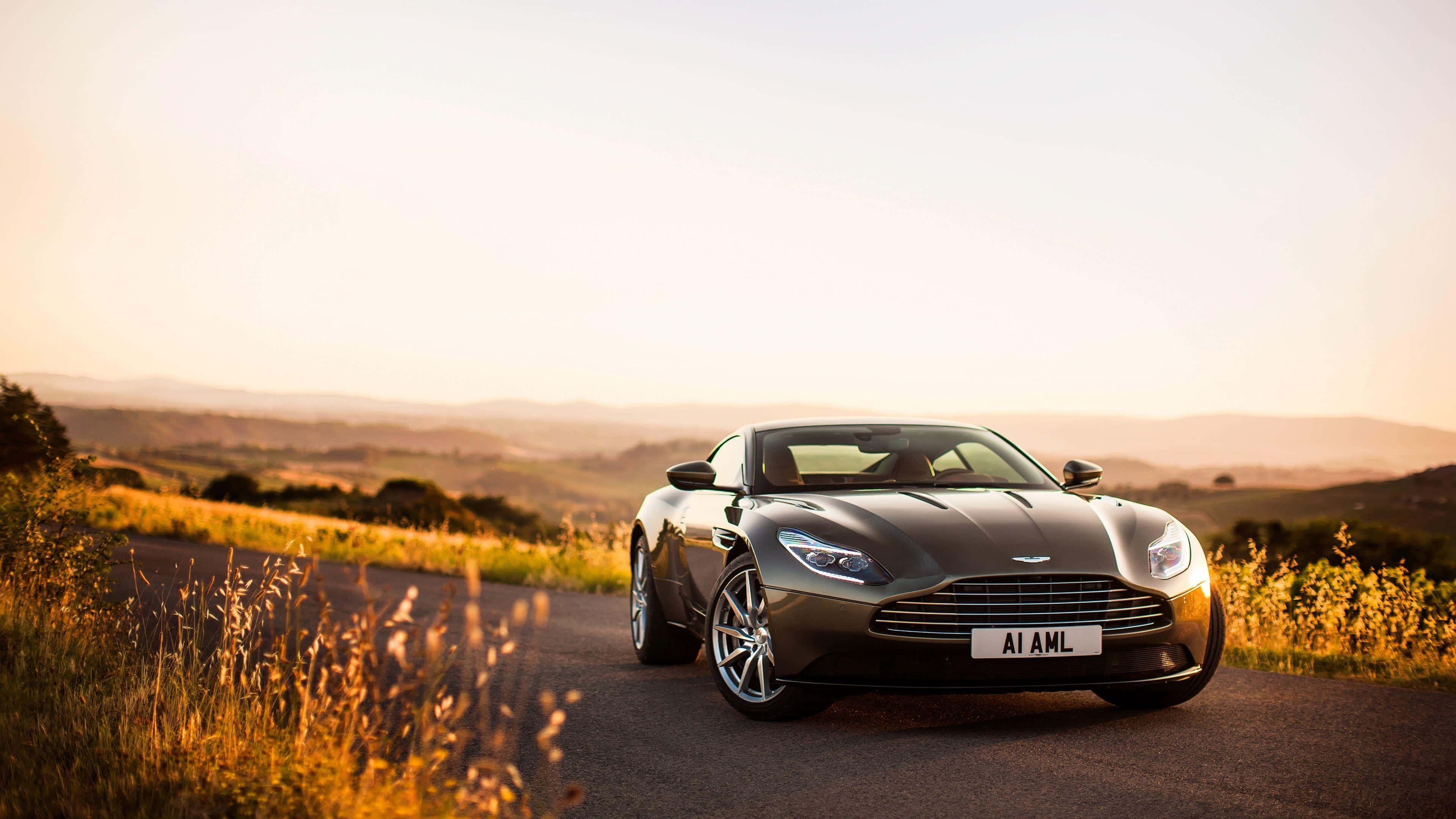 Aston Martin DB11, silver, winding rural road, 4K Desktop Wallpaper