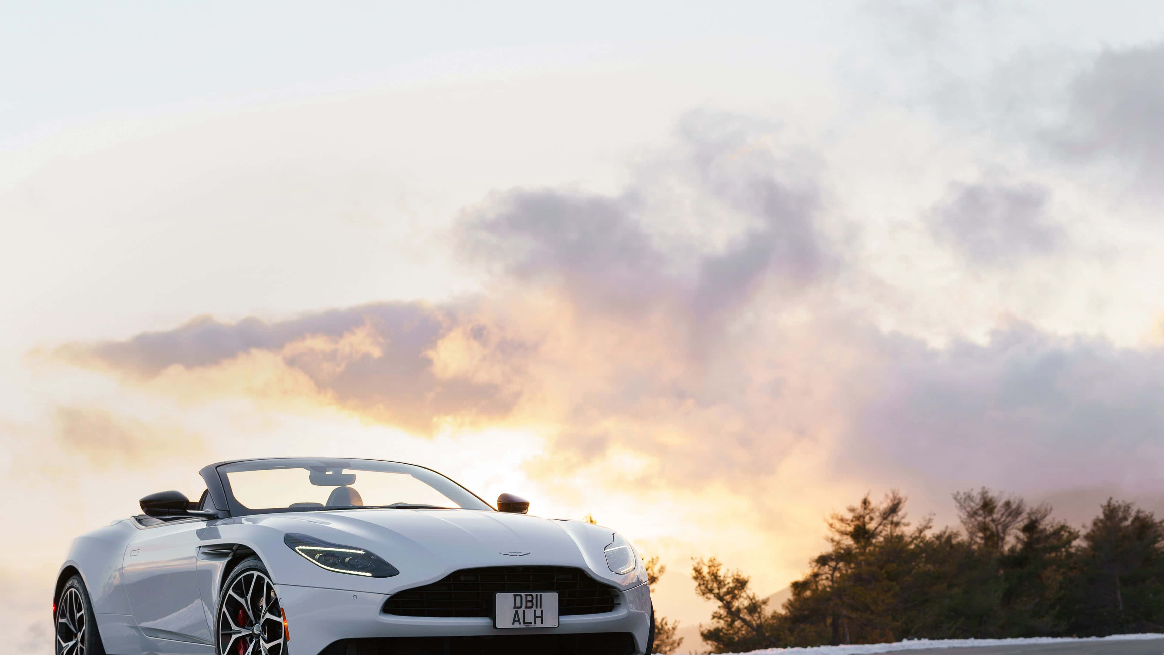 Aston Martin DB11, white, convertible, 4K Desktop Wallpaper