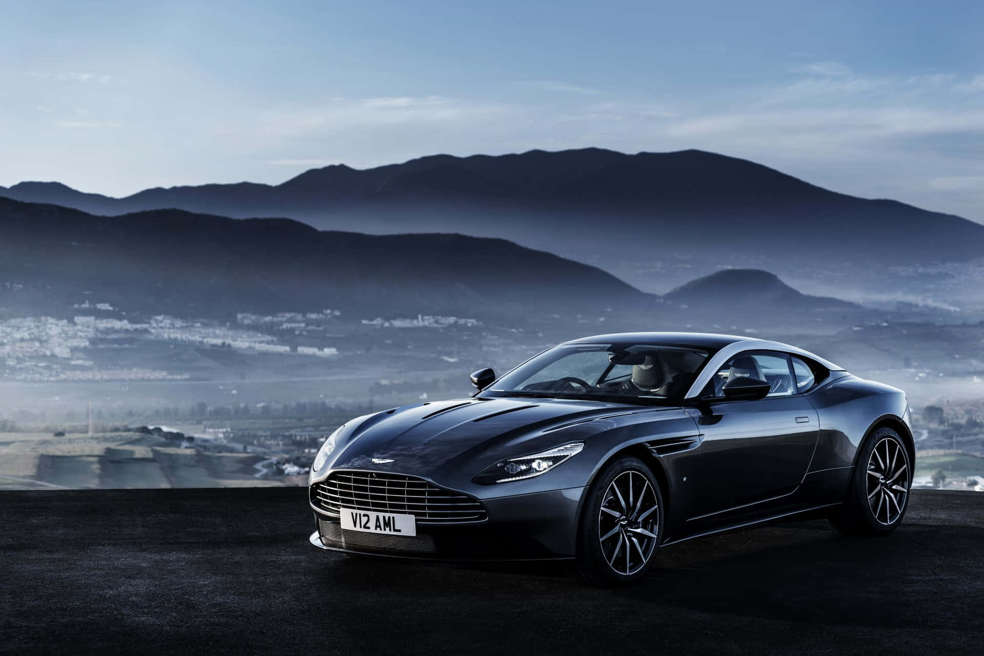 Aston Martin DB11, black, cliff, Full HD Desktop Wallpaper