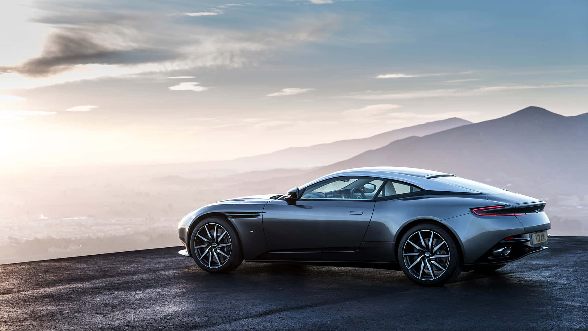 Aston Martin DB11, silver, cliff, Full HD Desktop Wallpaper