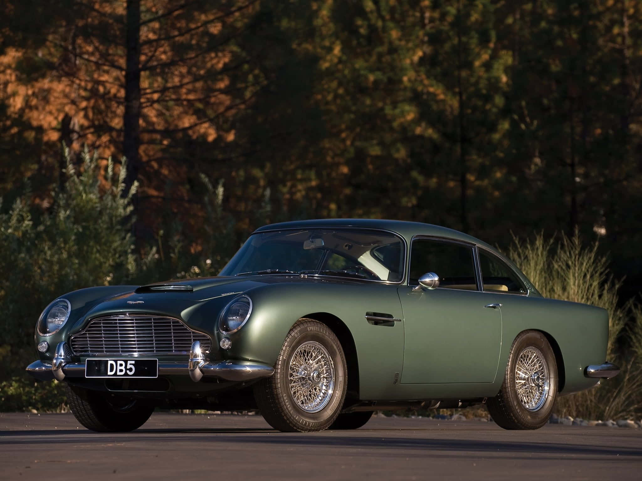 Aston Martin DB5, green, pavement, Full HD Desktop Wallpaper