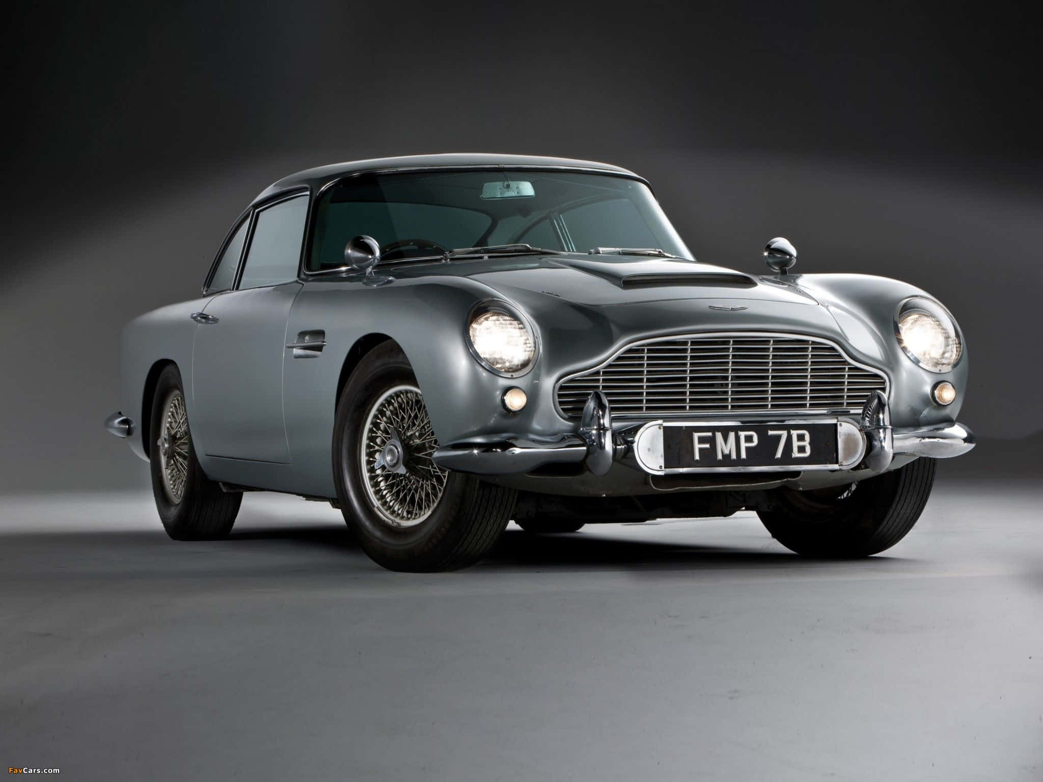 Aston Martin DB5, silver, chrome accents, Full HD Desktop Wallpaper