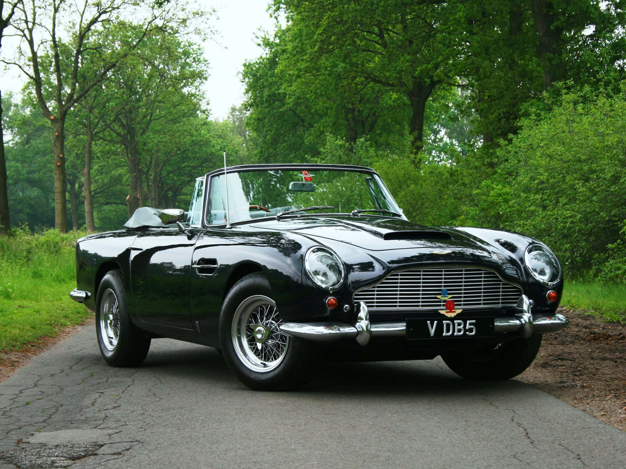 Aston Martin DB5, black, convertible, Full HD Desktop Wallpaper