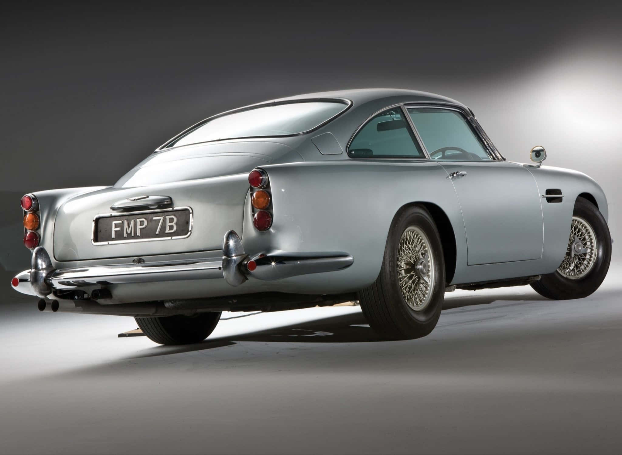 Aston Martin DB5, silver, chrome accents, Full HD Desktop Wallpaper