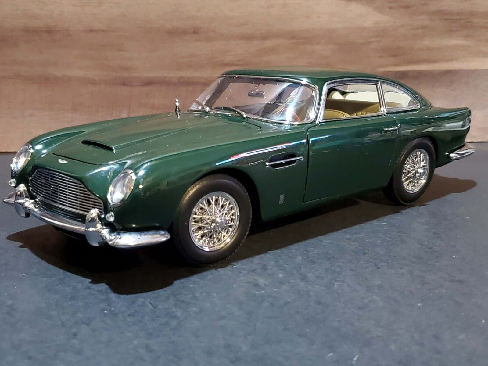 Aston Martin DB5, green, chrome accents, HD Desktop Wallpaper