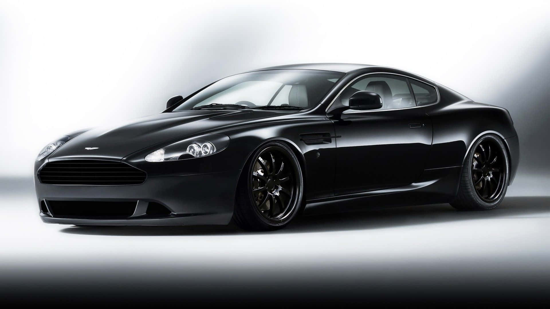 Aston Martin DB9, black, studio lighting, Full HD Desktop Wallpaper