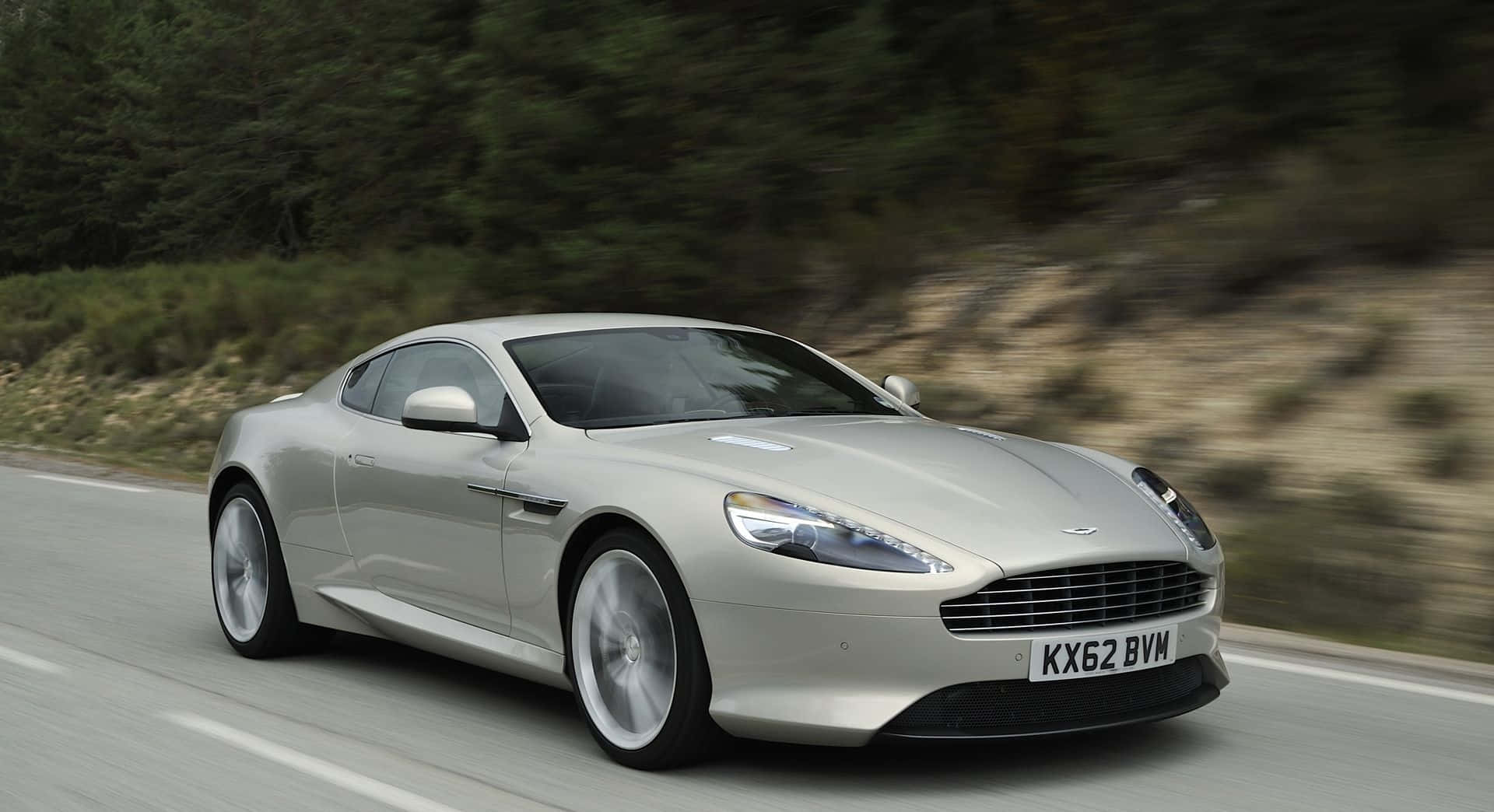 Aston Martin DB9, silver, winding road, Full HD Desktop Wallpaper