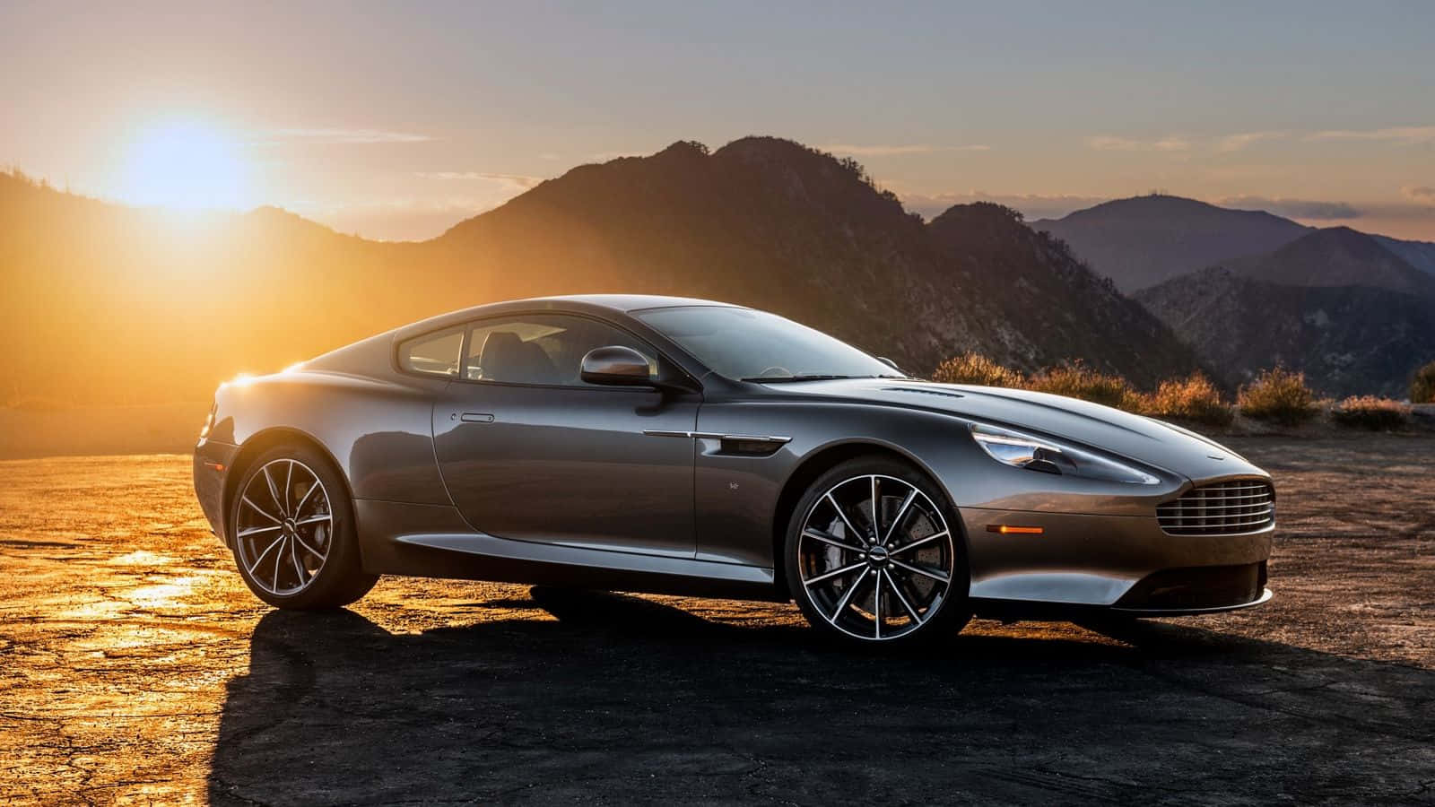 Aston Martin DB9, silver, dusty overlook, HD Desktop Wallpaper