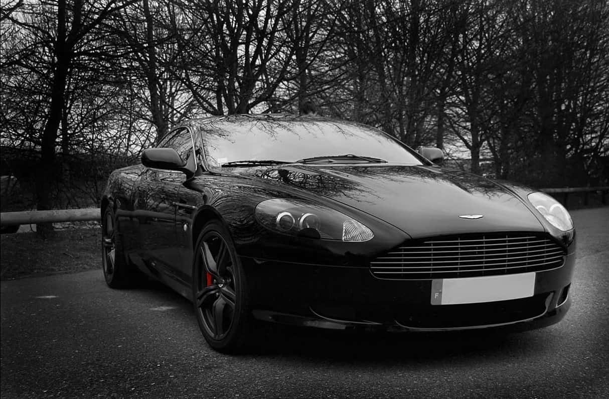 Aston Martin DB9, black, red brake calipers, SD Desktop Wallpaper