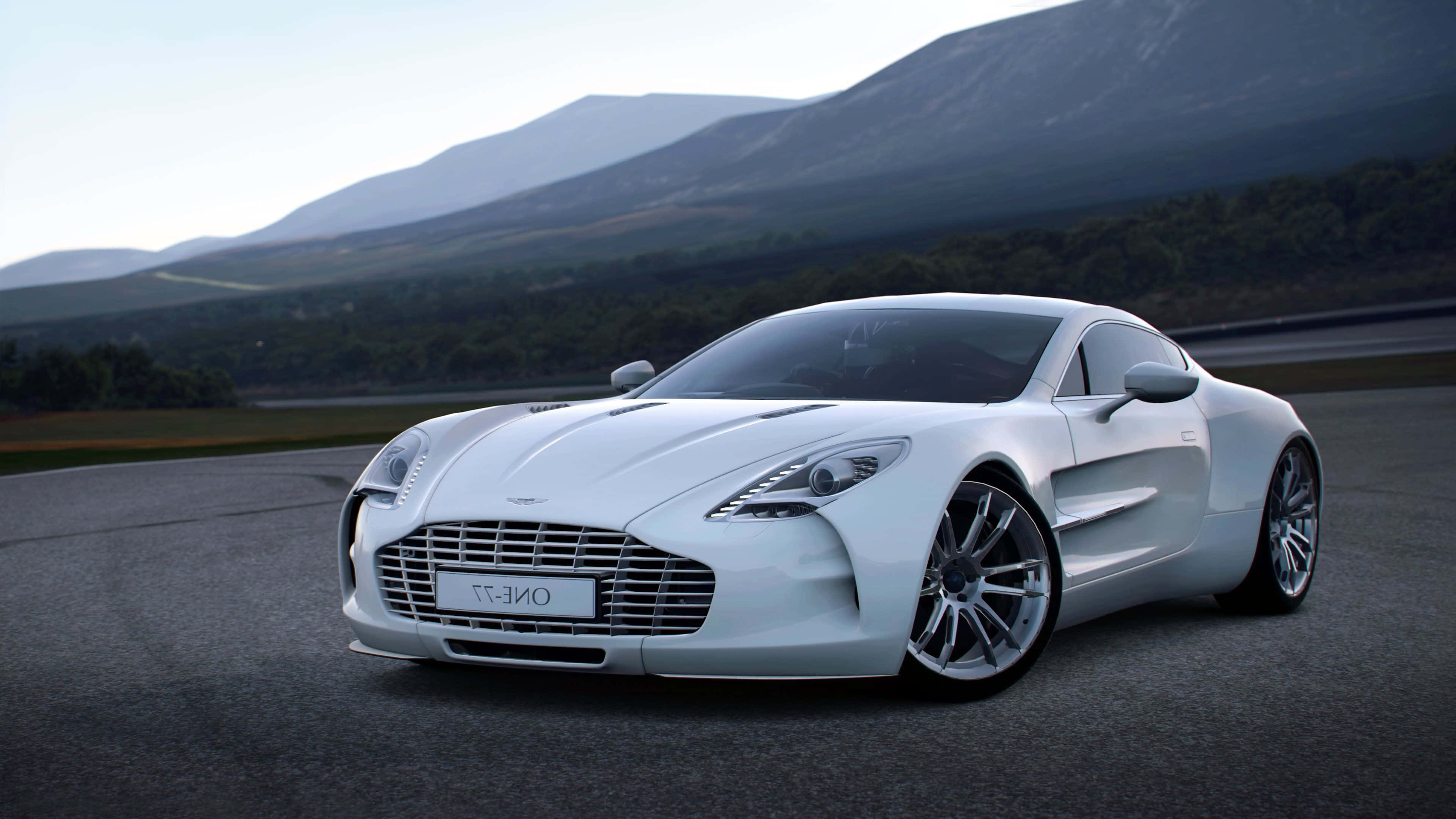 Aston Martin One-77, white, sleek, 4K Desktop Wallpaper