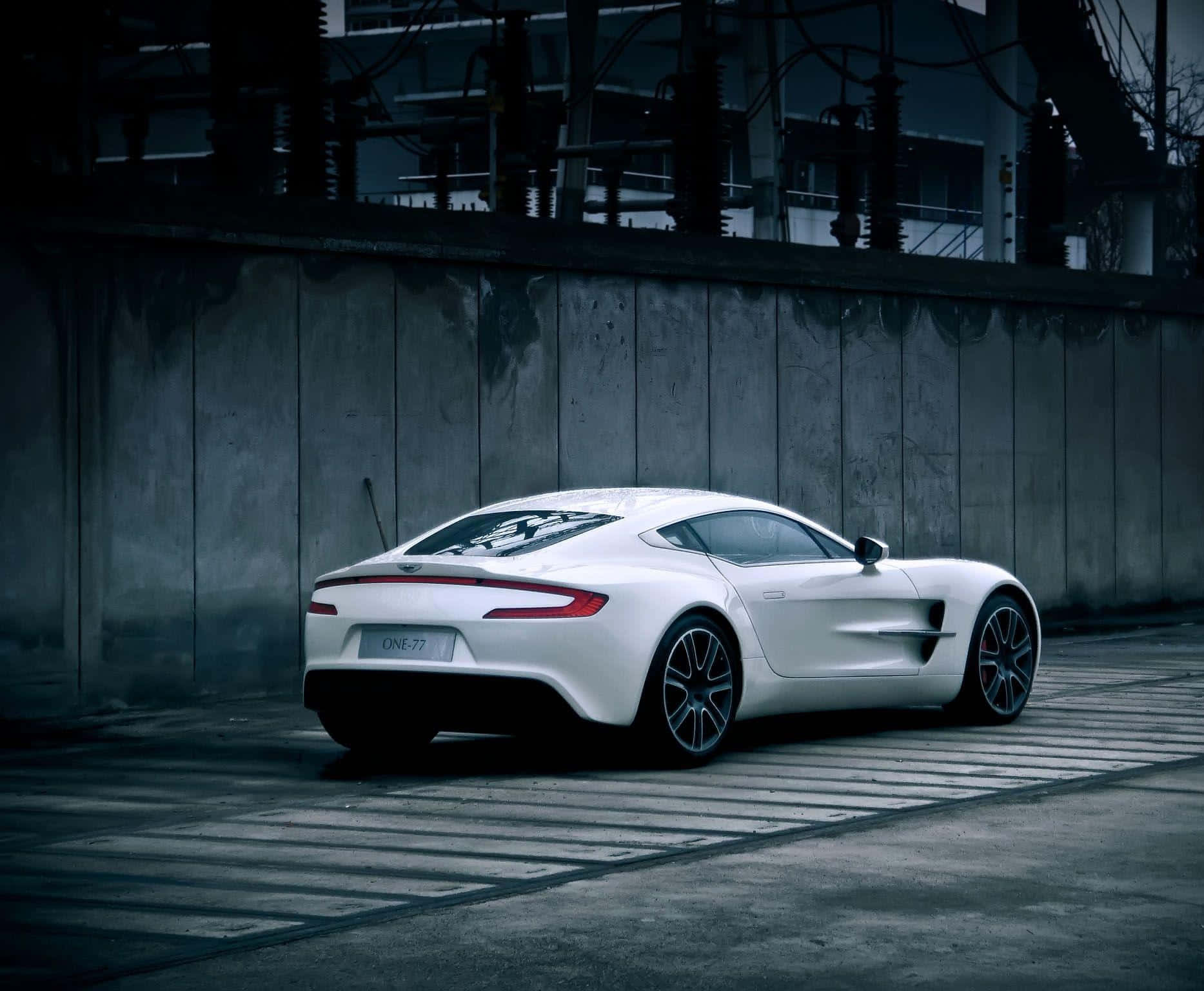 Aston Martin One-77, white, concrete surface, HD Desktop Wallpaper