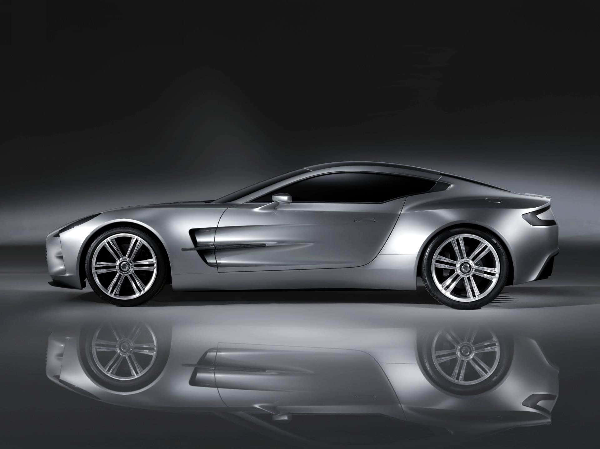 Aston Martin One-77, silver, reflective surface, Full HD Desktop Wallpaper