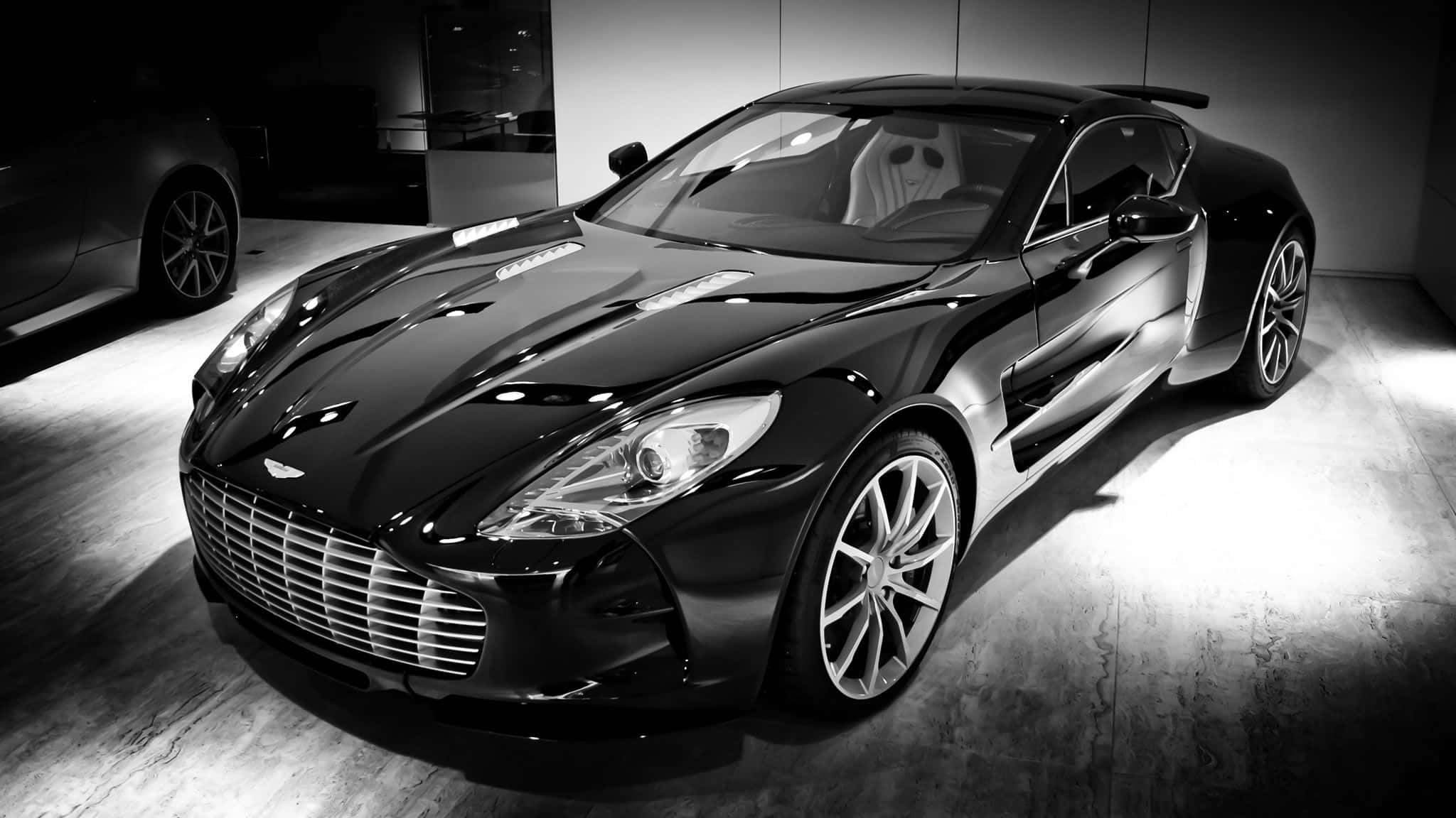 Aston Martin One-77, black, studio lighting, Full HD Desktop Wallpaper