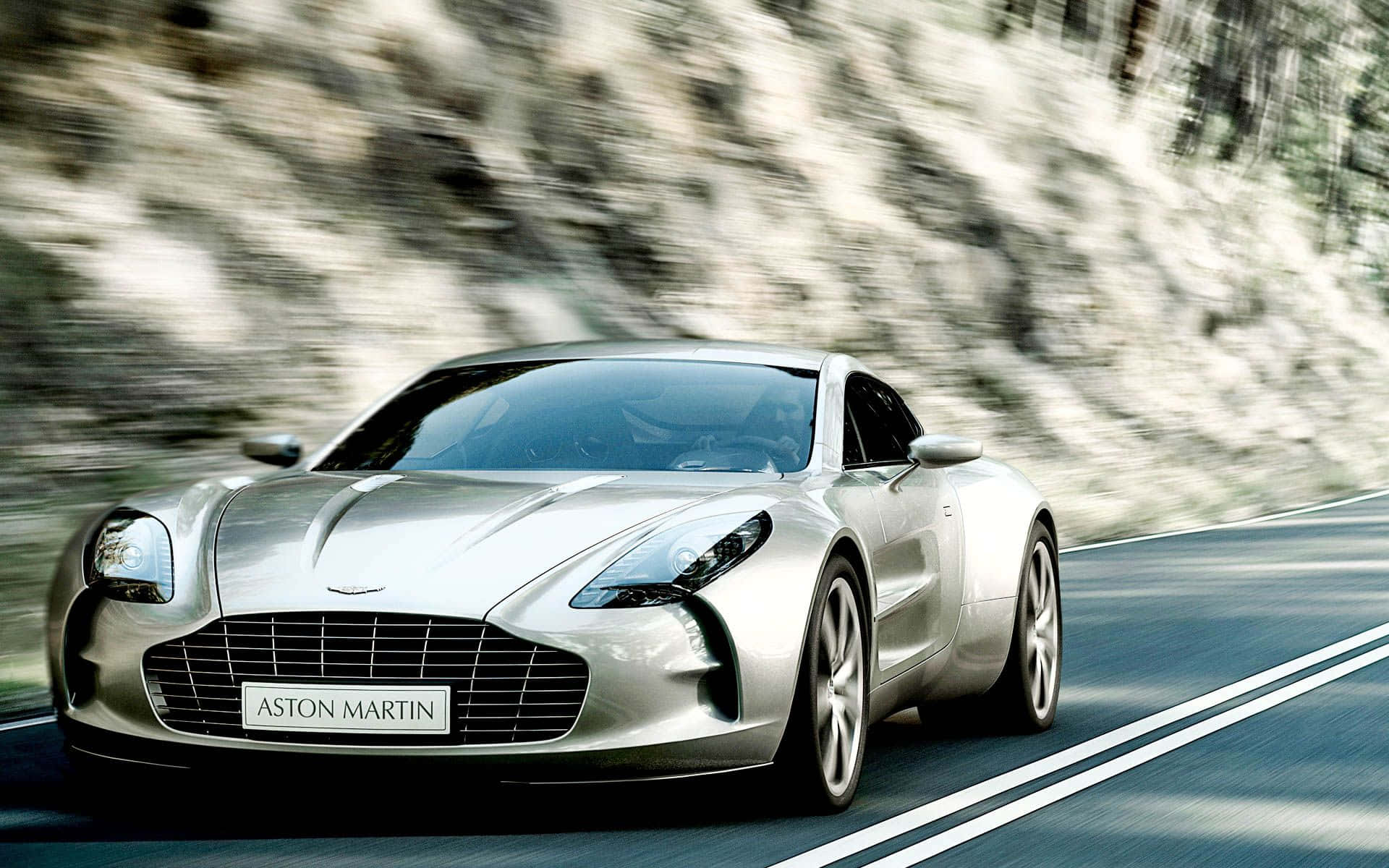 Aston Martin One-77, silver, winding mountain road, Full HD Desktop Wallpaper