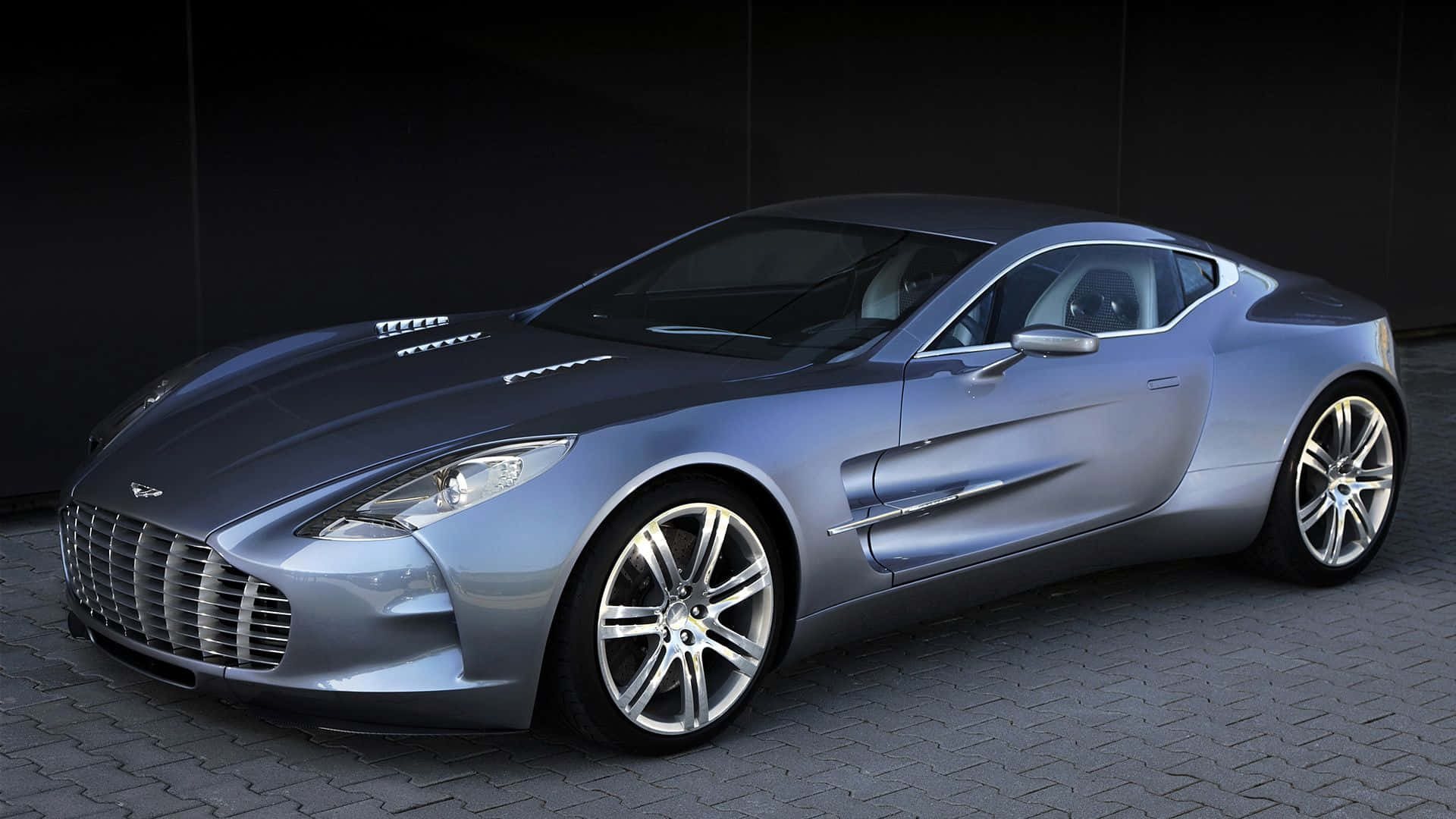 Aston Martin One-77, silver, studio lights, Full HD Desktop Wallpaper