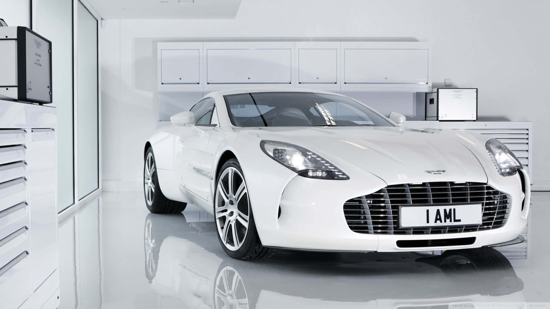 Aston Martin One-77, white, studio lights, Full HD Desktop Wallpaper