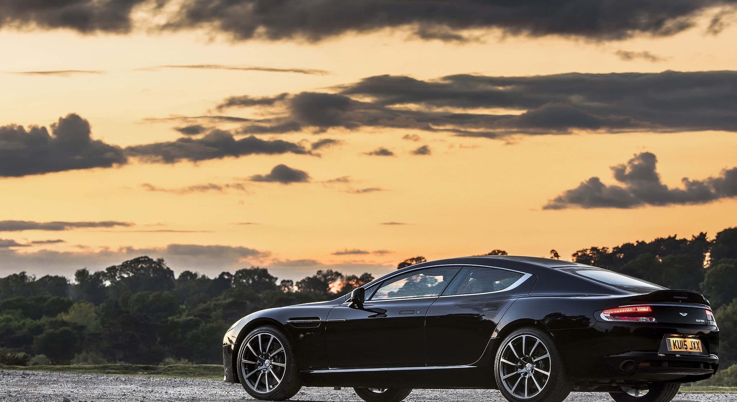 Aston Martin Rapide S, black, gravel, 2K Desktop Wallpaper