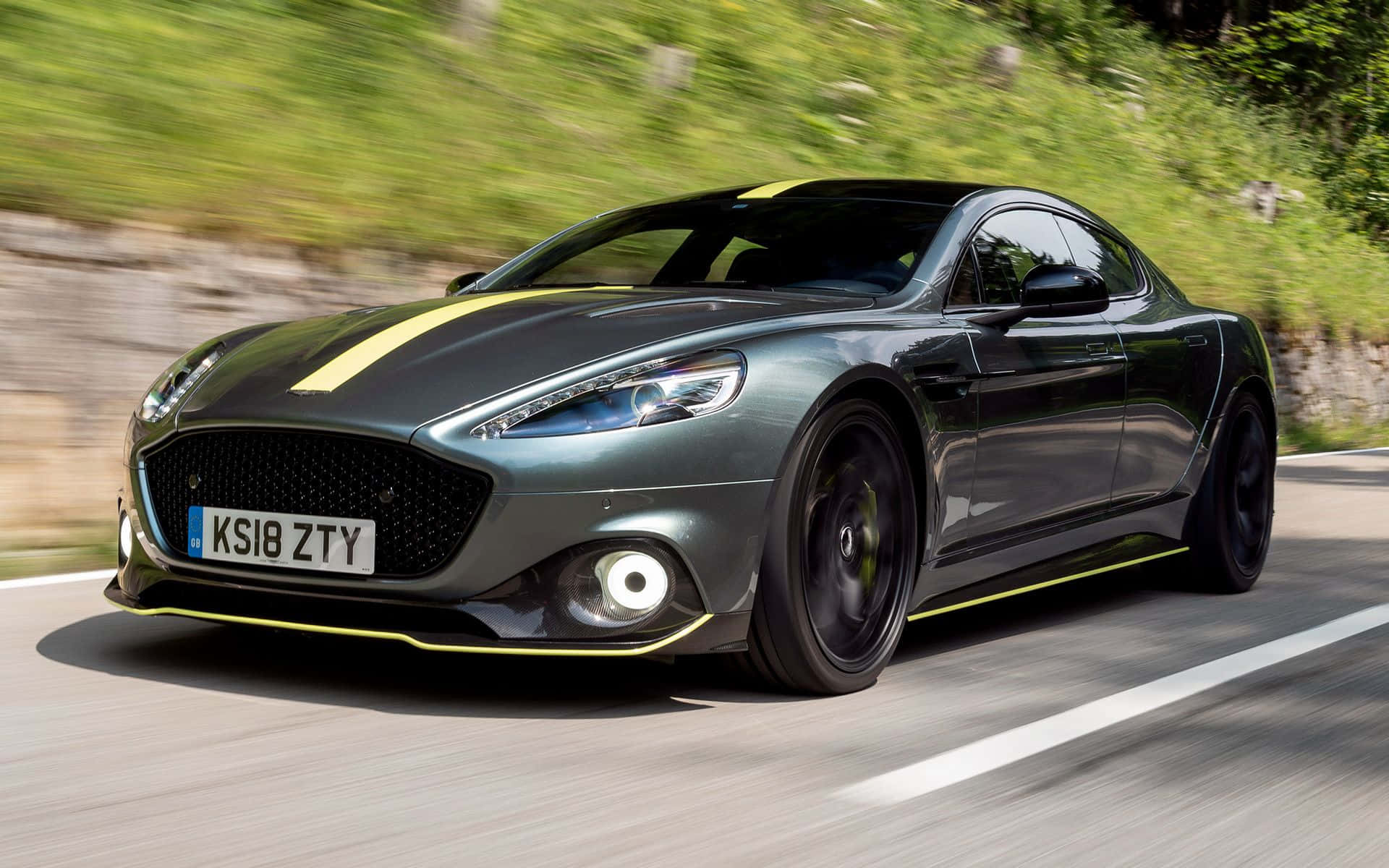 Aston Martin Rapide S, gray, yellow accents, Full HD Desktop Wallpaper