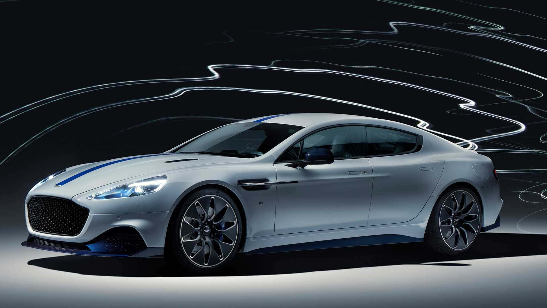 Aston Martin Rapide S, silver, glowing white motion trails, Full HD Desktop Wallpaper
