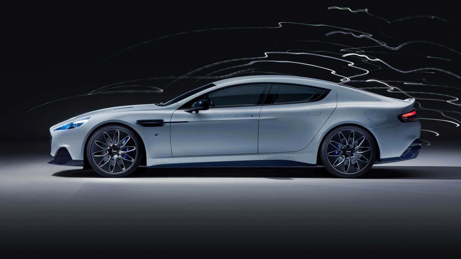 Aston Martin Rapide S, silver, motion lines, Full HD Desktop Wallpaper