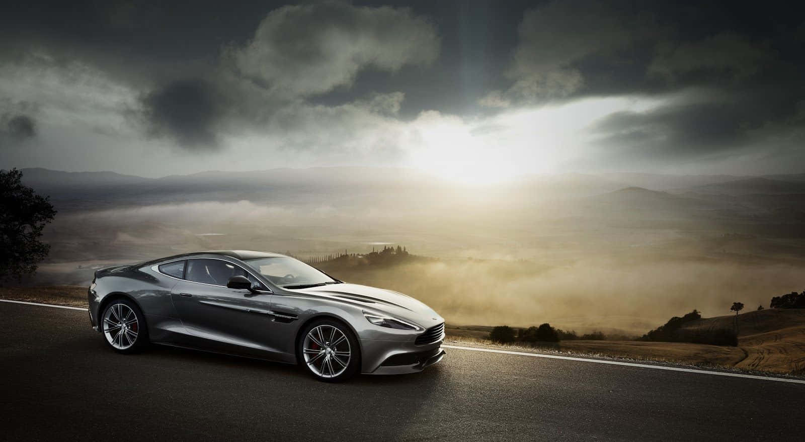 Aston Martin Rapide S, silver, winding mountain road, HD Desktop Wallpaper