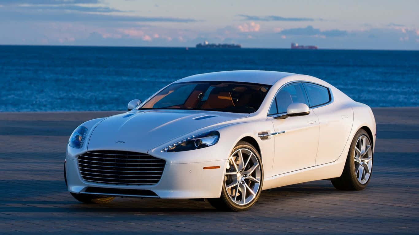Aston Martin Rapide S, white, seaside promenade, HD Desktop Wallpaper
