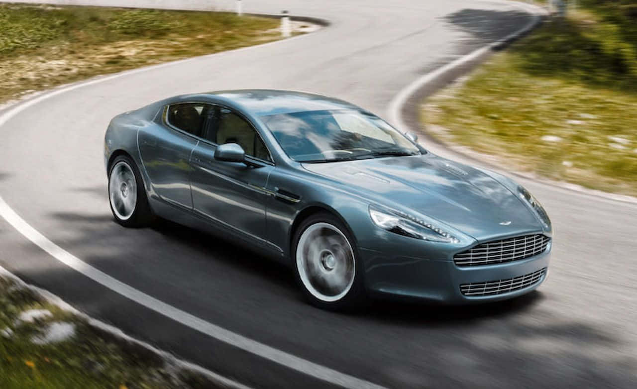 Aston Martin Rapide S, silver, winding mountain road, HD Desktop Wallpaper