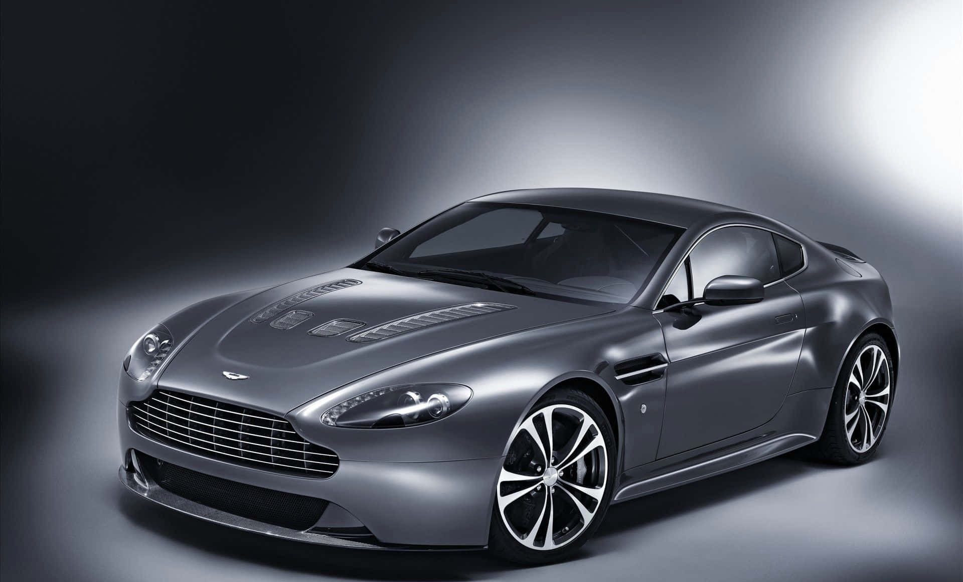 Aston Martin V12 Vantage, silver, studio lighting, Full HD Desktop Wallpaper