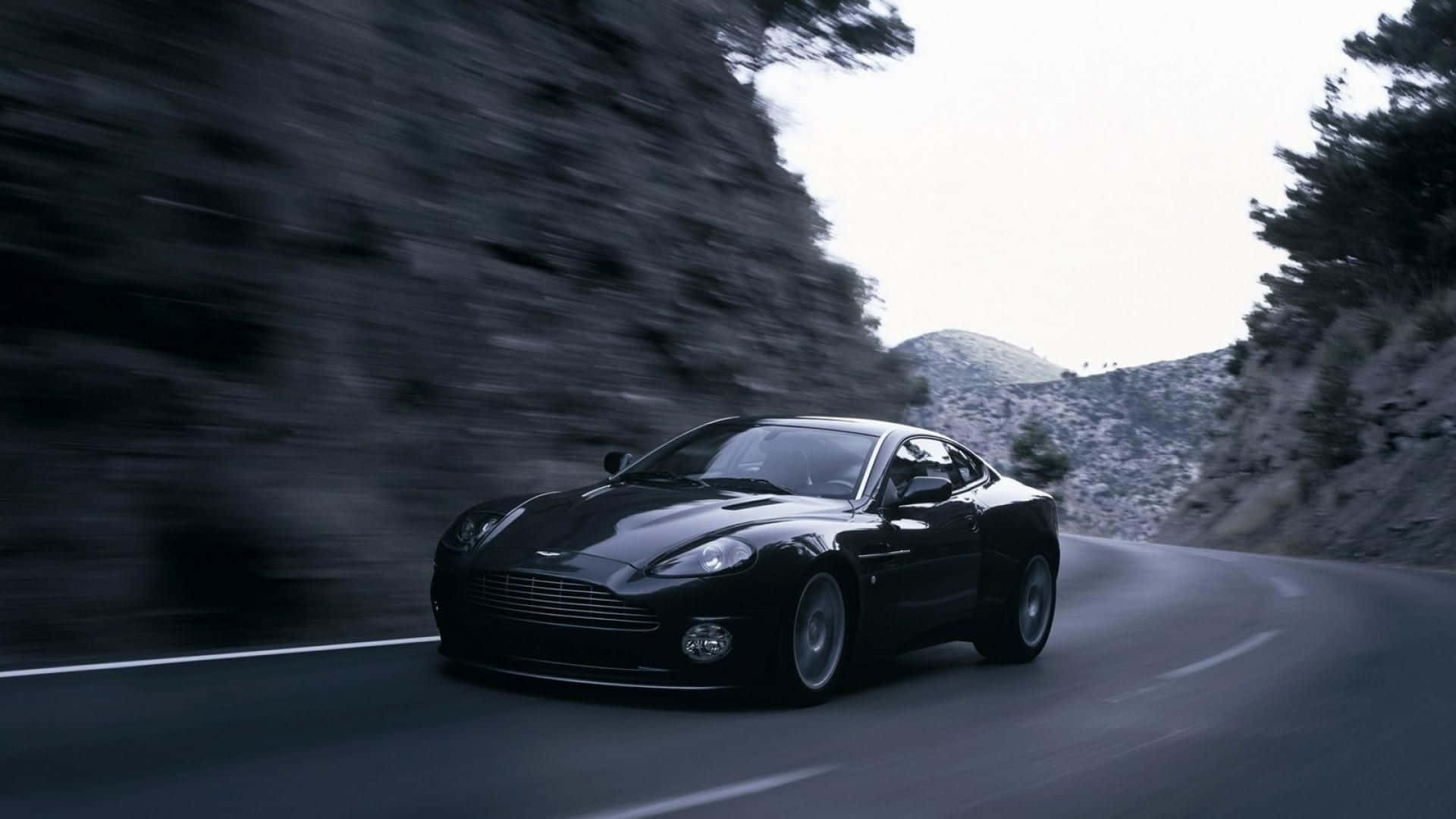 Aston Martin V12 Vantage, 2021 Edition, sleek black sports car, Full HD Desktop Wallpaper