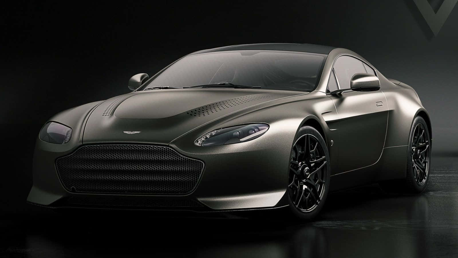 Aston Martin V12 Vantage, matte gray, studio lighting, HD Desktop Wallpaper
