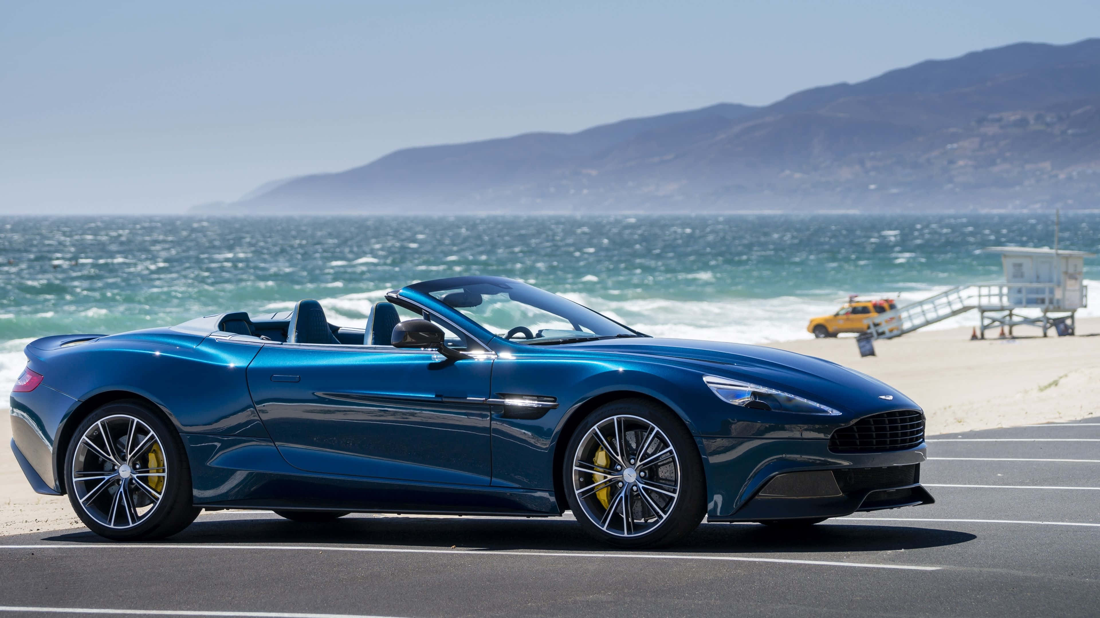 Aston Martin Vanquish, blue, convertible, 4K Desktop Wallpaper
